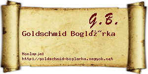 Goldschmid Boglárka névjegykártya